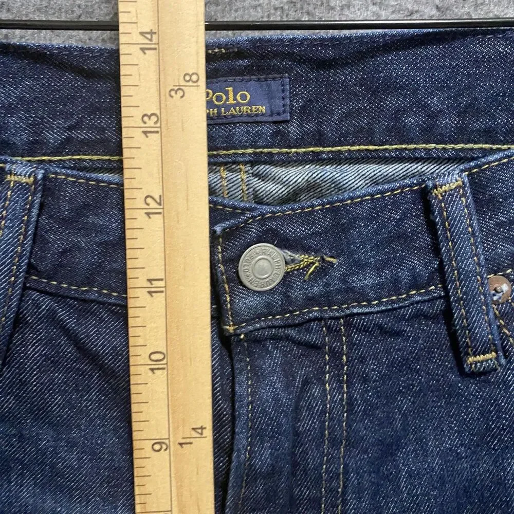 Polo Ralph Lauren Hampton Relaxed Straight Jeans Mens 36x34 Blue Dark Wash Denim